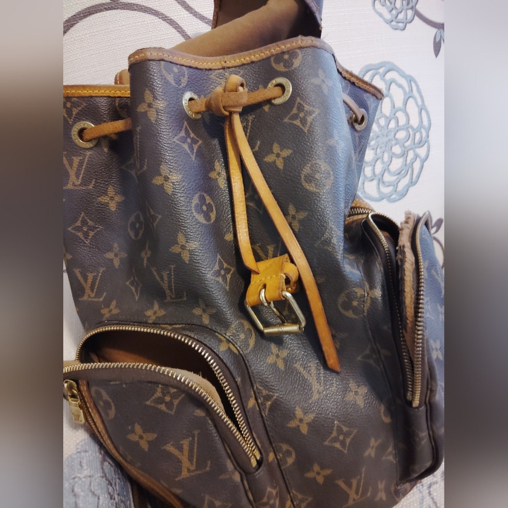 Louis Vuitton Brown Monogram Drawstring Bag